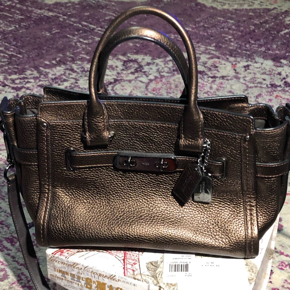 Coach Swagger 27 34816 Dark Bronze MSRP 450.00 Pristine Condition 100% Authentic